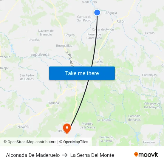 Alconada De Maderuelo to La Serna Del Monte map