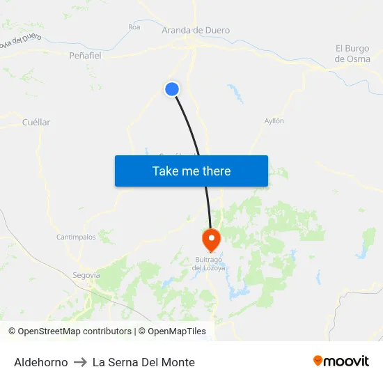 Aldehorno to La Serna Del Monte map