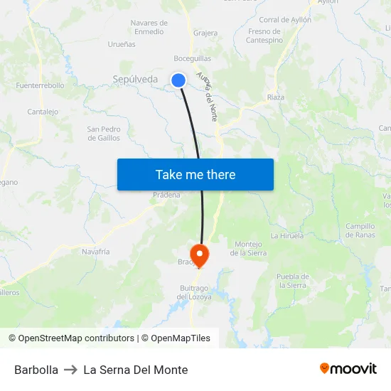 Barbolla to La Serna Del Monte map