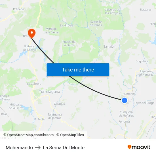 Mohernando to La Serna Del Monte map