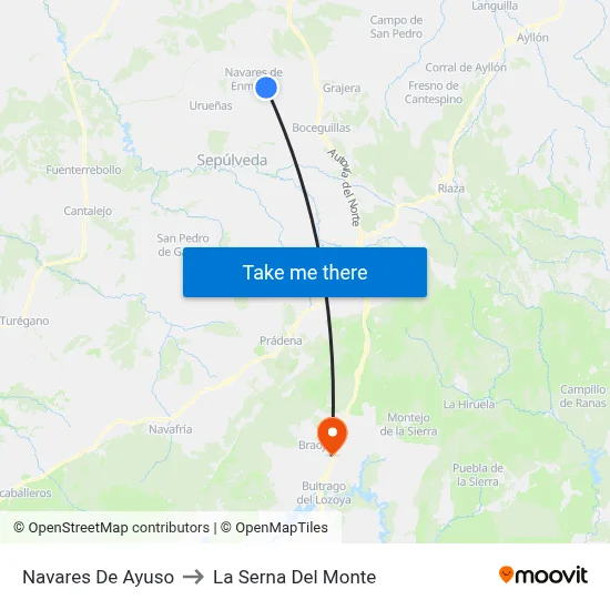 Navares De Ayuso to La Serna Del Monte map