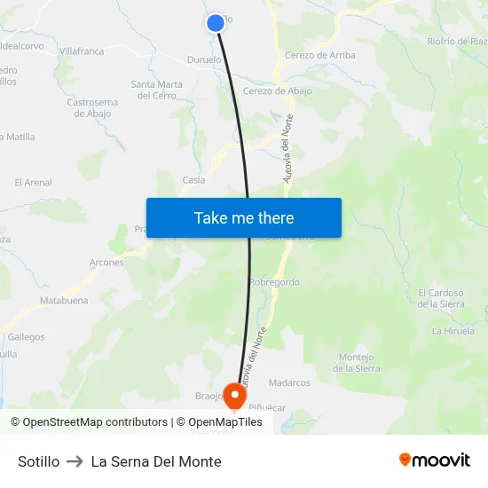Sotillo to La Serna Del Monte map