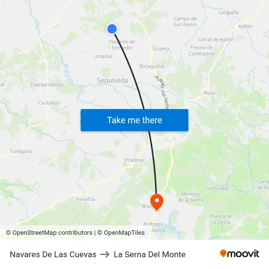 Navares De Las Cuevas to La Serna Del Monte map