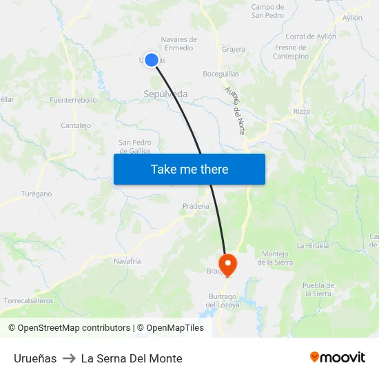 Urueñas to La Serna Del Monte map