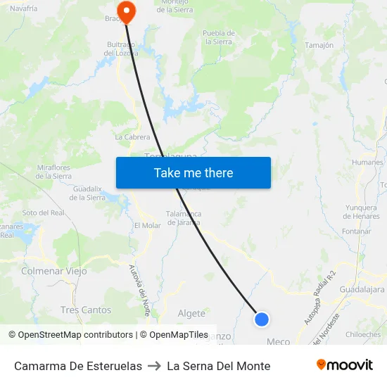 Camarma De Esteruelas to La Serna Del Monte map
