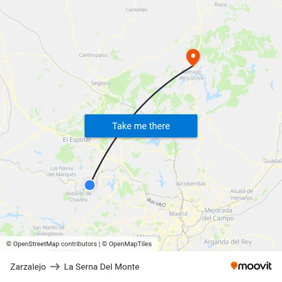Zarzalejo to La Serna Del Monte map
