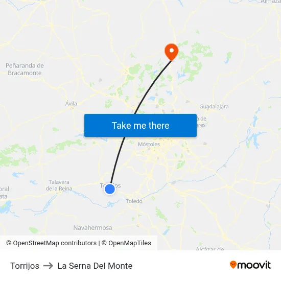 Torrijos to La Serna Del Monte map