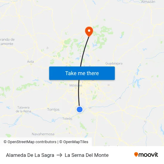 Alameda De La Sagra to La Serna Del Monte map