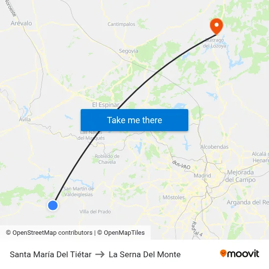 Santa María Del Tiétar to La Serna Del Monte map