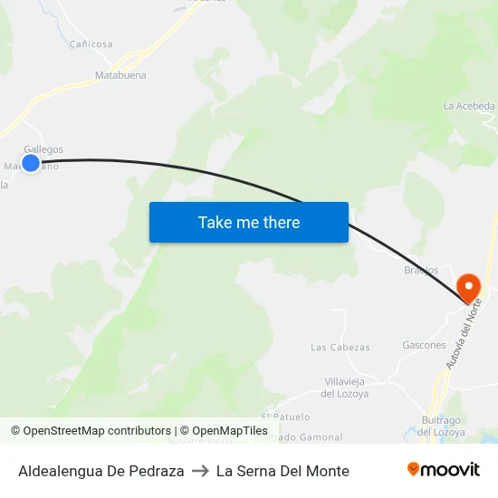Aldealengua De Pedraza to La Serna Del Monte map
