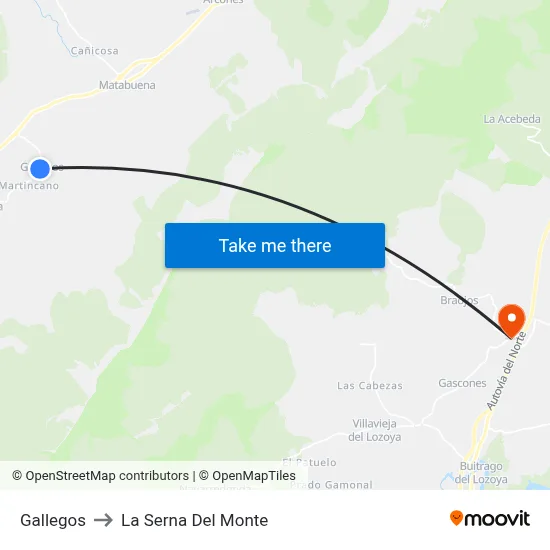 Gallegos to La Serna Del Monte map