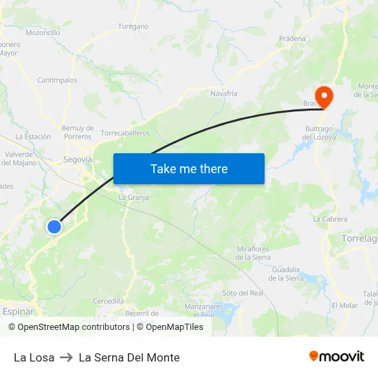 La Losa to La Serna Del Monte map