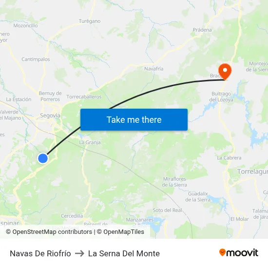Navas De Riofrío to La Serna Del Monte map
