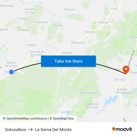 Sotosalbos to La Serna Del Monte map