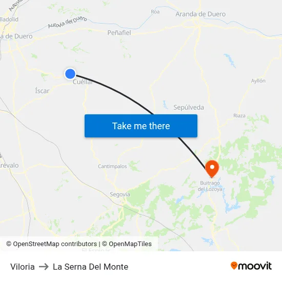 Viloria to La Serna Del Monte map