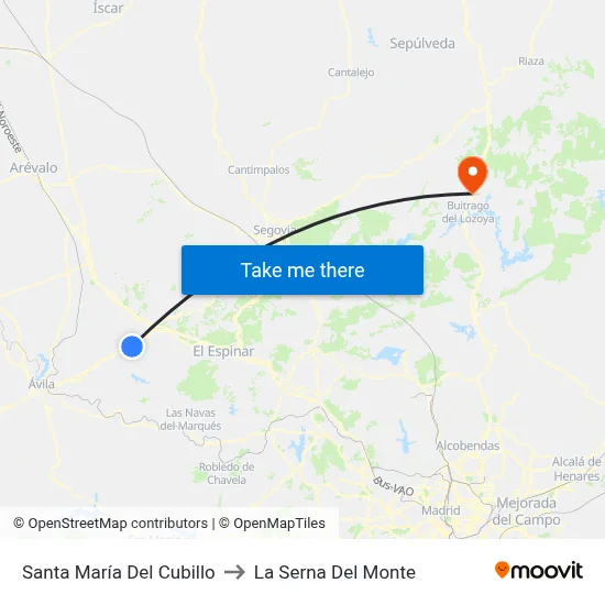Santa María Del Cubillo to La Serna Del Monte map