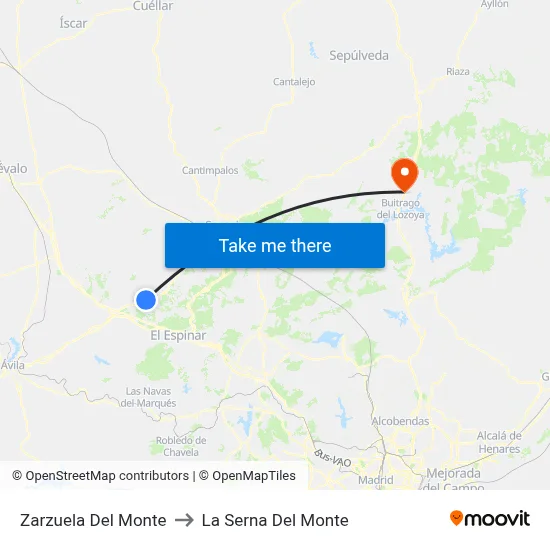 Zarzuela Del Monte to La Serna Del Monte map