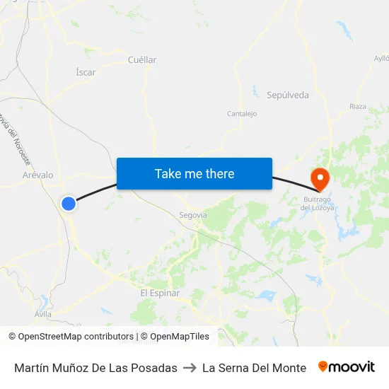 Martín Muñoz De Las Posadas to La Serna Del Monte map