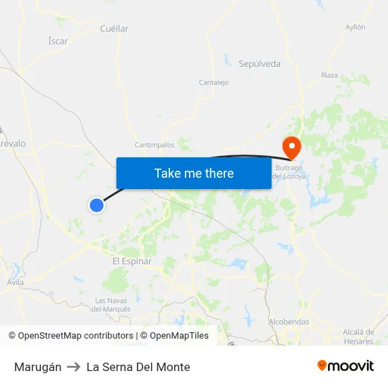 Marugán to La Serna Del Monte map
