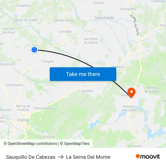 Sauquillo De Cabezas to La Serna Del Monte map