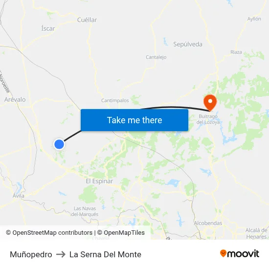 Muñopedro to La Serna Del Monte map