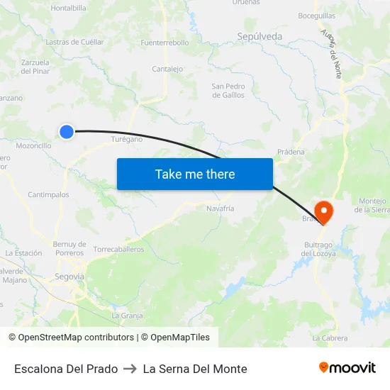 Escalona Del Prado to La Serna Del Monte map