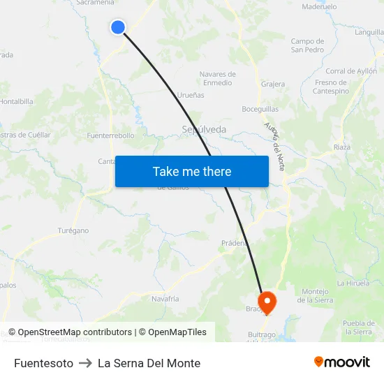 Fuentesoto to La Serna Del Monte map