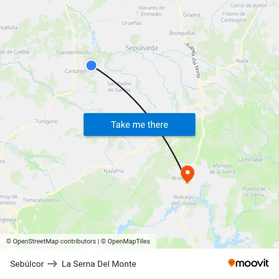 Sebúlcor to La Serna Del Monte map