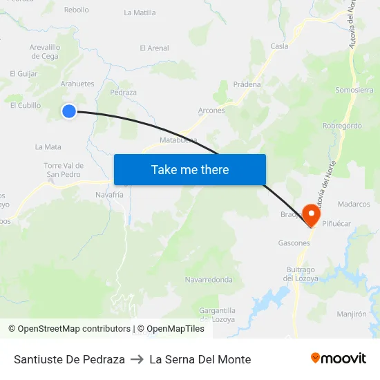Santiuste De Pedraza to La Serna Del Monte map