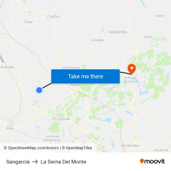 Sangarcía to La Serna Del Monte map