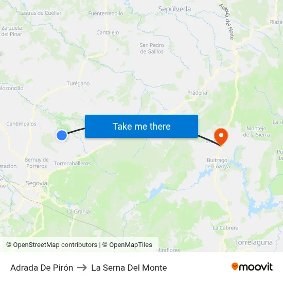 Adrada De Pirón to La Serna Del Monte map