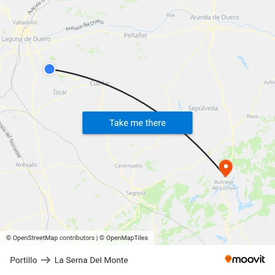Portillo to La Serna Del Monte map