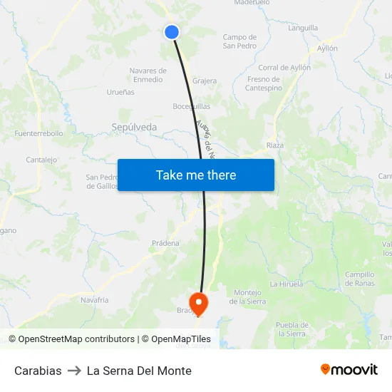 Carabias to La Serna Del Monte map
