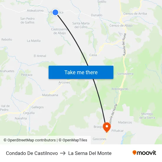 Condado De Castilnovo to La Serna Del Monte map