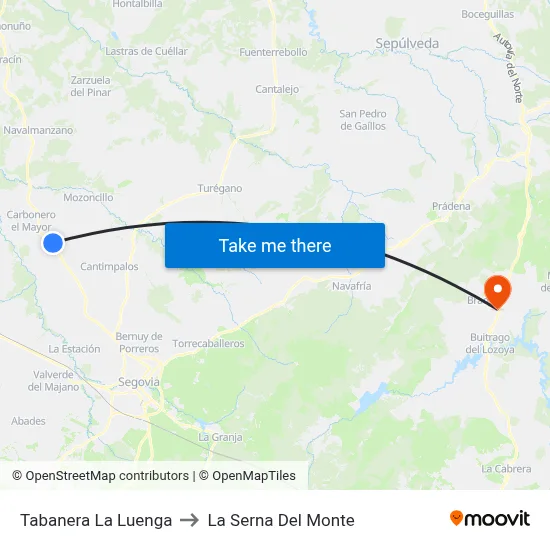 Tabanera La Luenga to La Serna Del Monte map