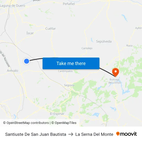 Santiuste De San Juan Bautista to La Serna Del Monte map