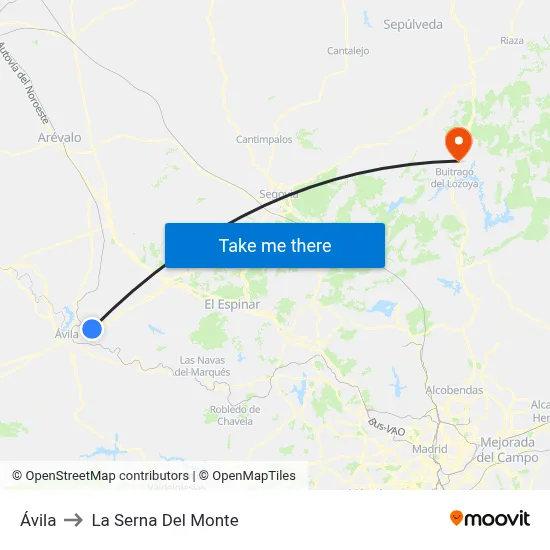 Ávila to La Serna Del Monte map
