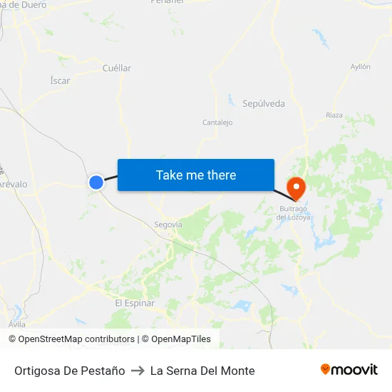 Ortigosa De Pestaño to La Serna Del Monte map