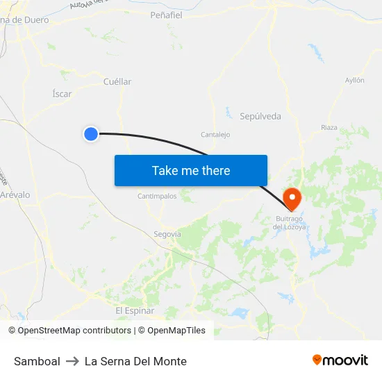 Samboal to La Serna Del Monte map