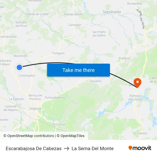 Escarabajosa De Cabezas to La Serna Del Monte map