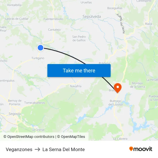 Veganzones to La Serna Del Monte map
