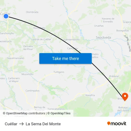 Cuéllar to La Serna Del Monte map
