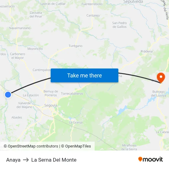 Anaya to La Serna Del Monte map