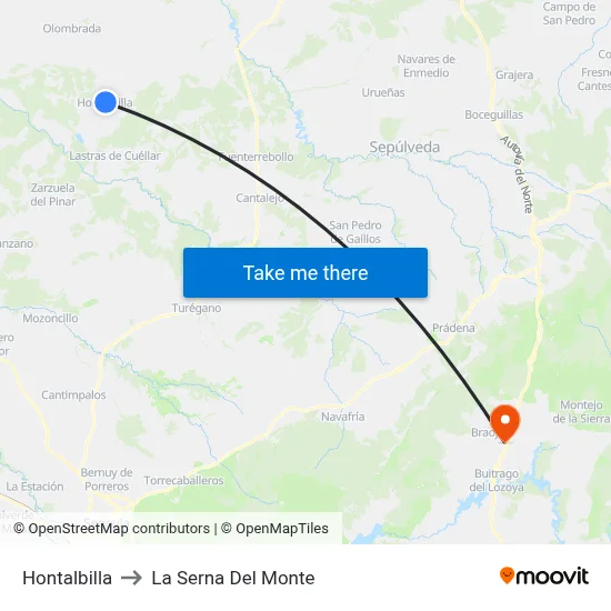 Hontalbilla to La Serna Del Monte map