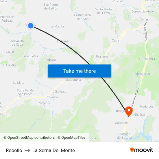 Rebollo to La Serna Del Monte map