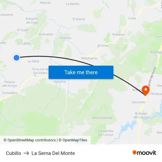 Cubillo to La Serna Del Monte map