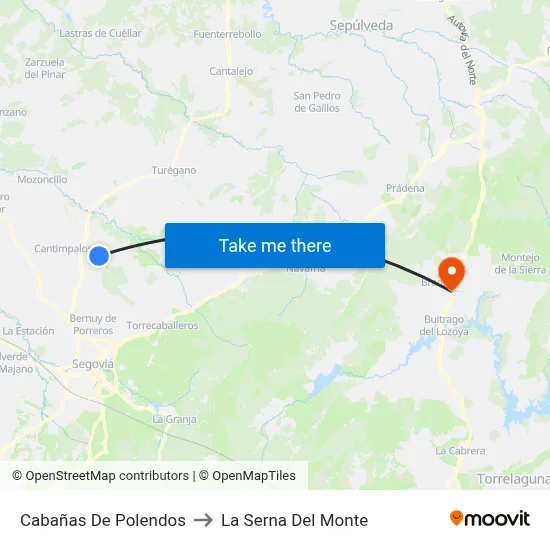 Cabañas De Polendos to La Serna Del Monte map