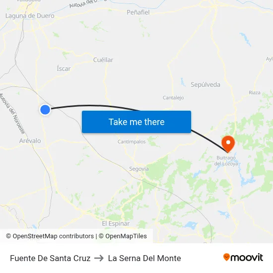 Fuente De Santa Cruz to La Serna Del Monte map