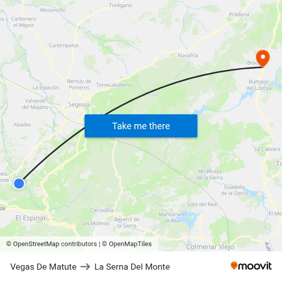 Vegas De Matute to La Serna Del Monte map