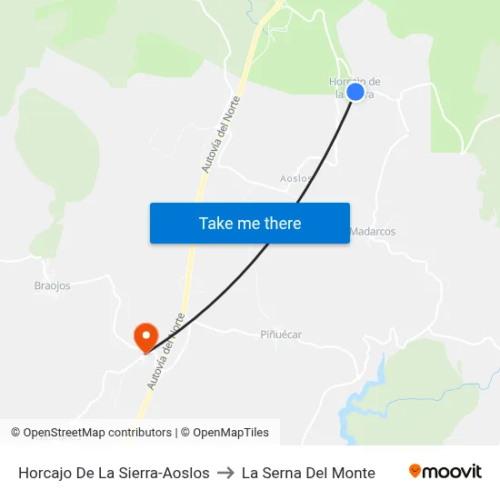 Horcajo De La Sierra-Aoslos to La Serna Del Monte map